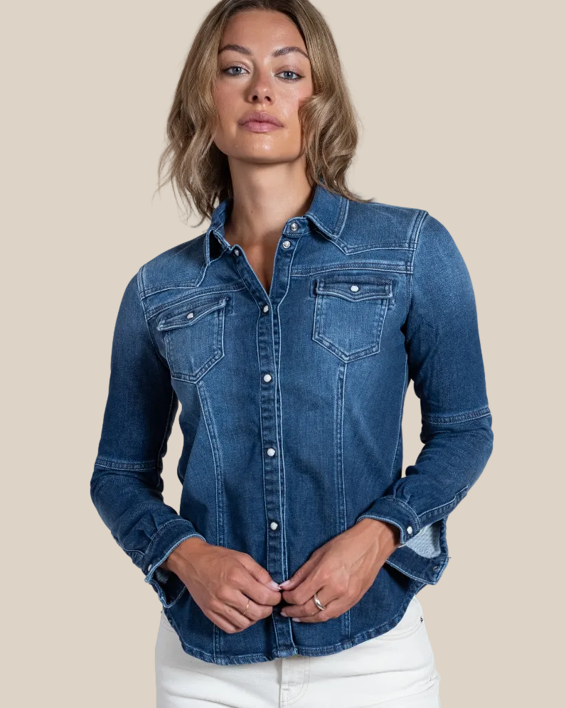 Women's Beth Selvage Denim Shirt – Italian Luxury Western Style