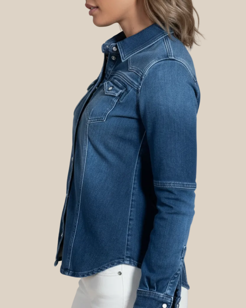 Beth Selvage Denim Shirt - Hyde Luxury Apparel