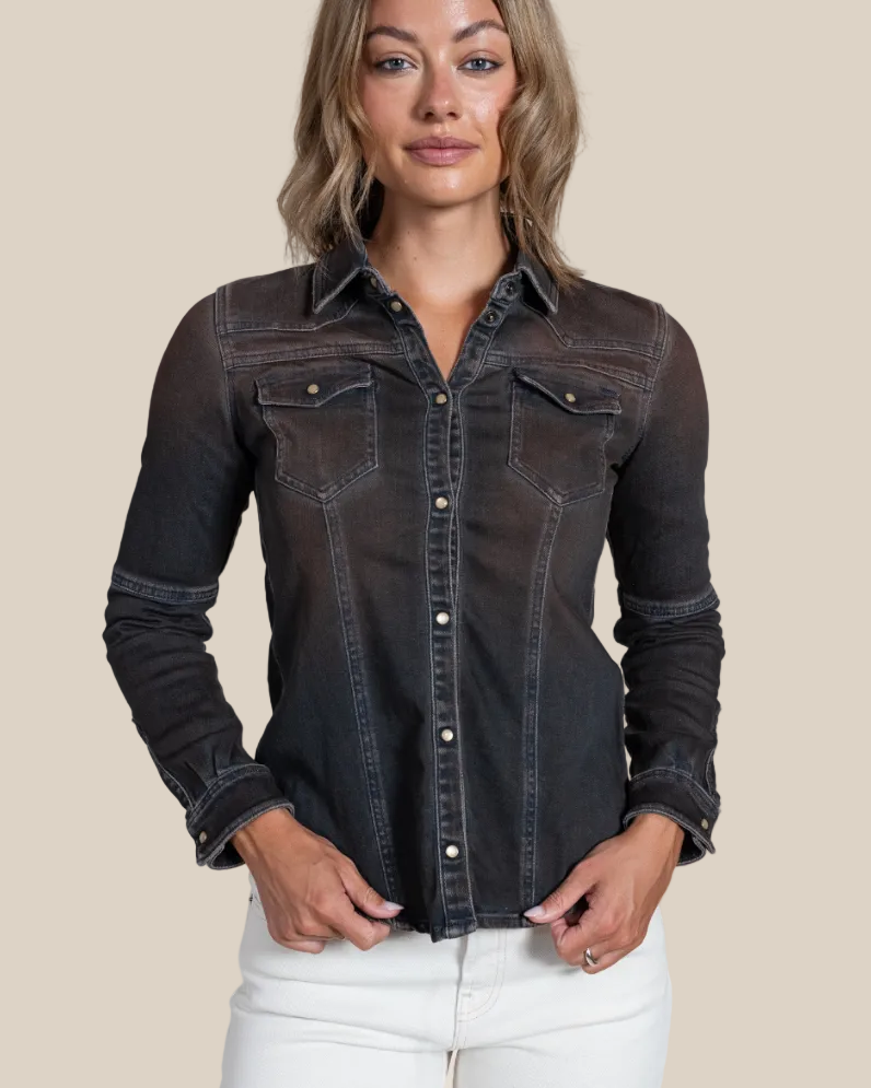 Beth Selvage Denim Shirt - Hyde Luxury Apparel
