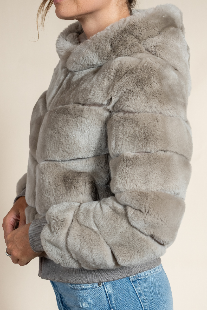 Rex Bomber Jacket with Hood in Tan- Hyde Luxury Apparel