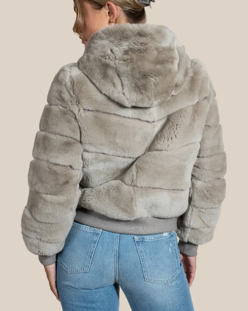 Rex Bomber Jacket with Hood in Tan- Hyde Luxury Apparel