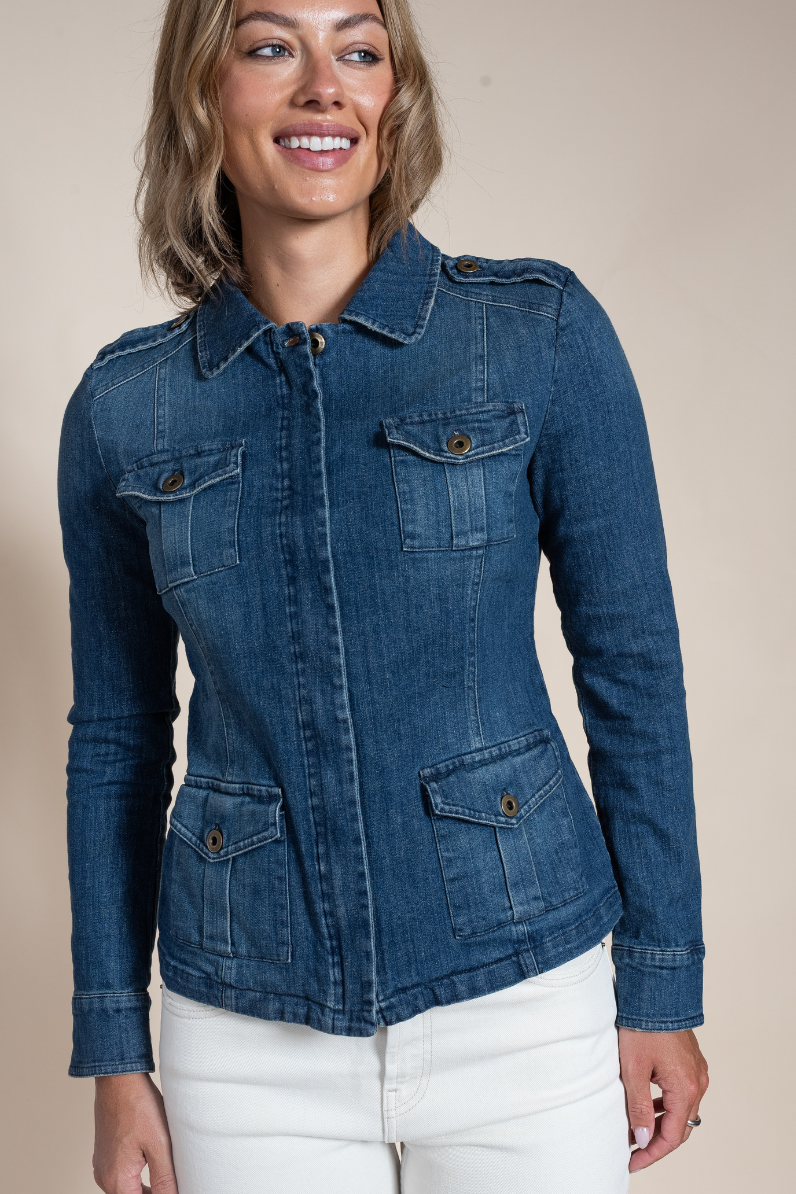 Clelia Cotton Denim Jacket - Hyde Luxury Apparel