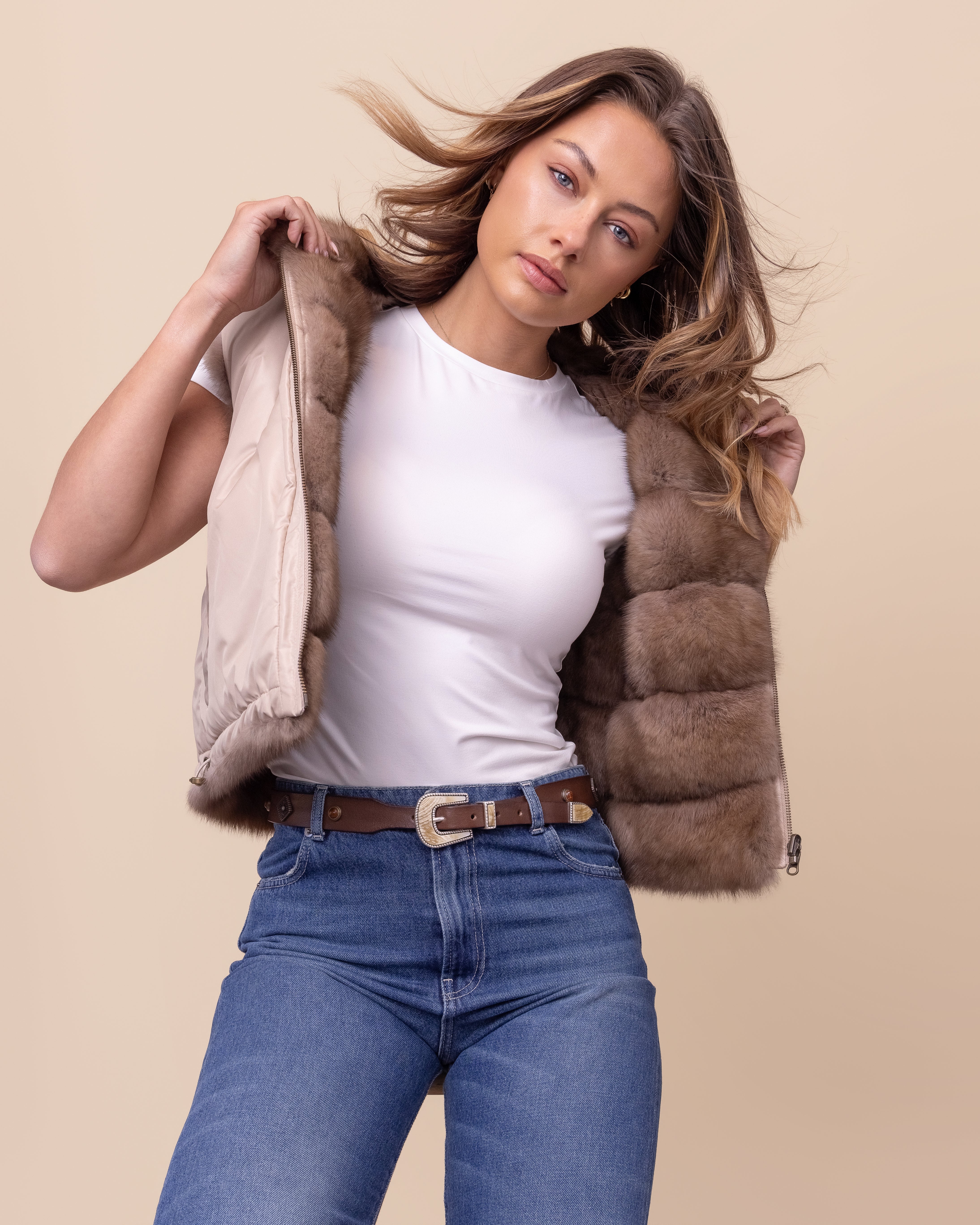 HYDE Inverno Gilet — Reversible Russian Sable Fur Vest | Women's Luxury Investment Fur Vest