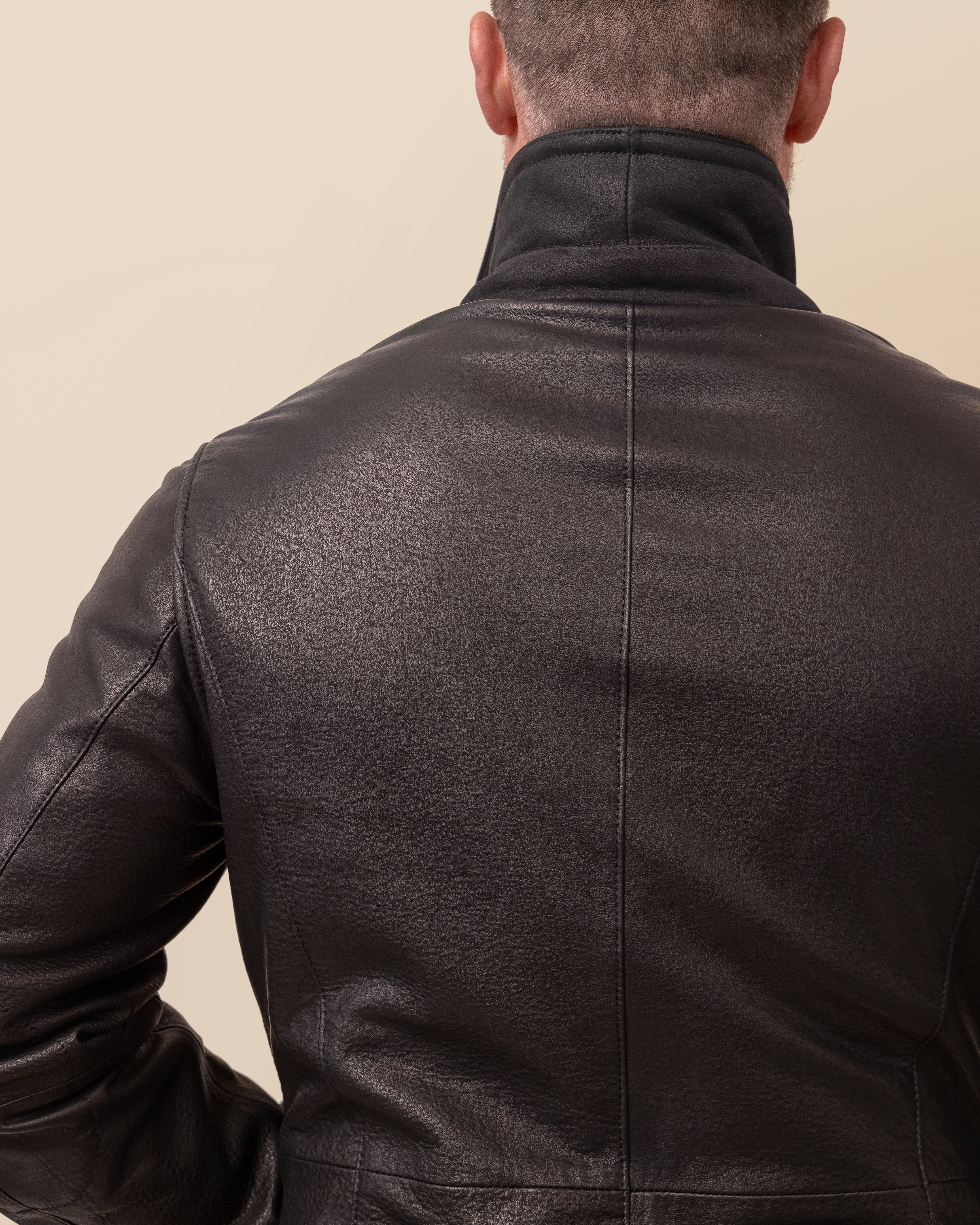 HYDE Cortina Jacket — Black Spanish Merino Shearling & Italian Deerskin | Men's Luxury Investment Coat