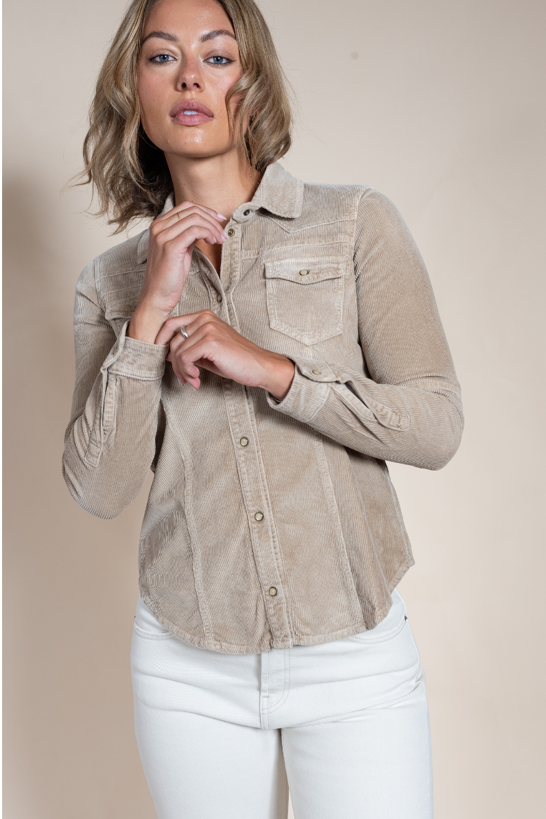 Italian Western Shirt | Luxury Selvaged Corduroy Style
