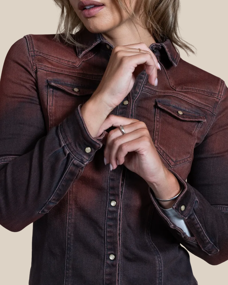 Beth Selvage Denim Shirt - Hyde Luxury Apparel