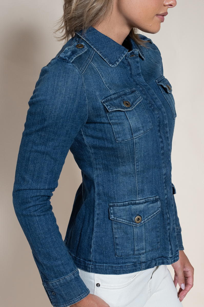 Clelia Cotton Denim Jacket - Hyde Luxury Apparel