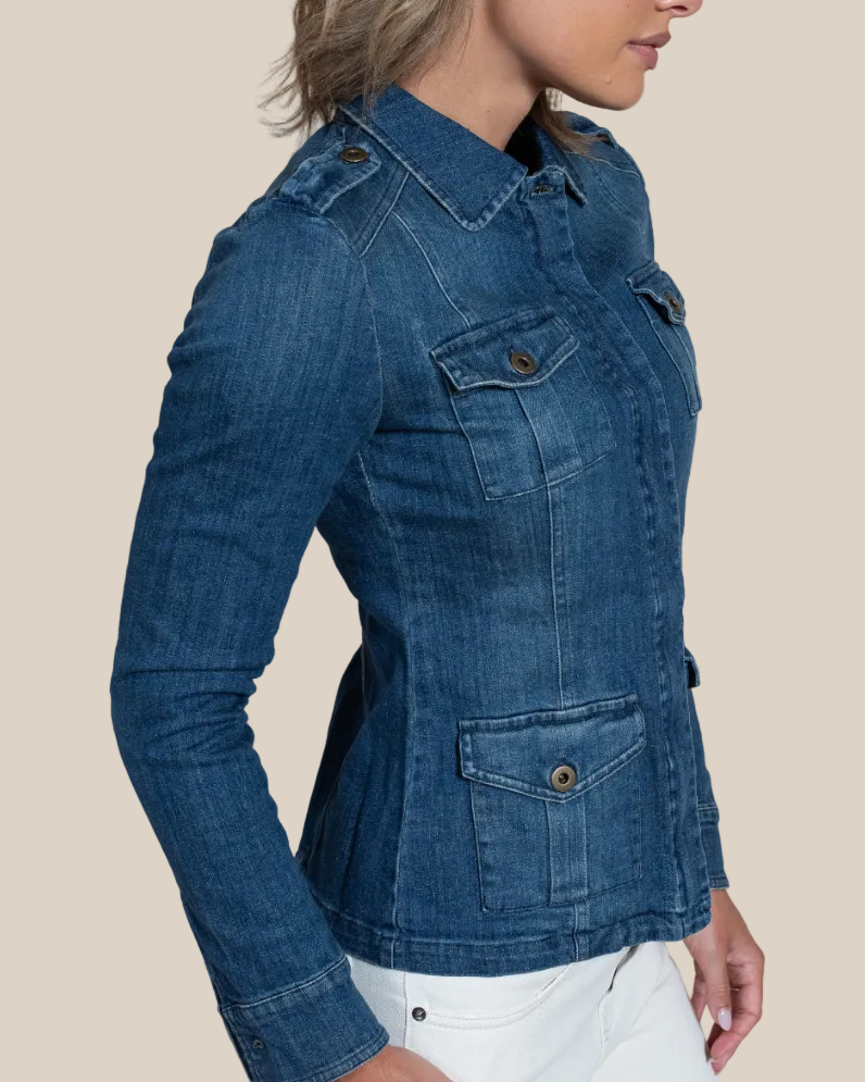 Clelia cotton denim jacket — back view