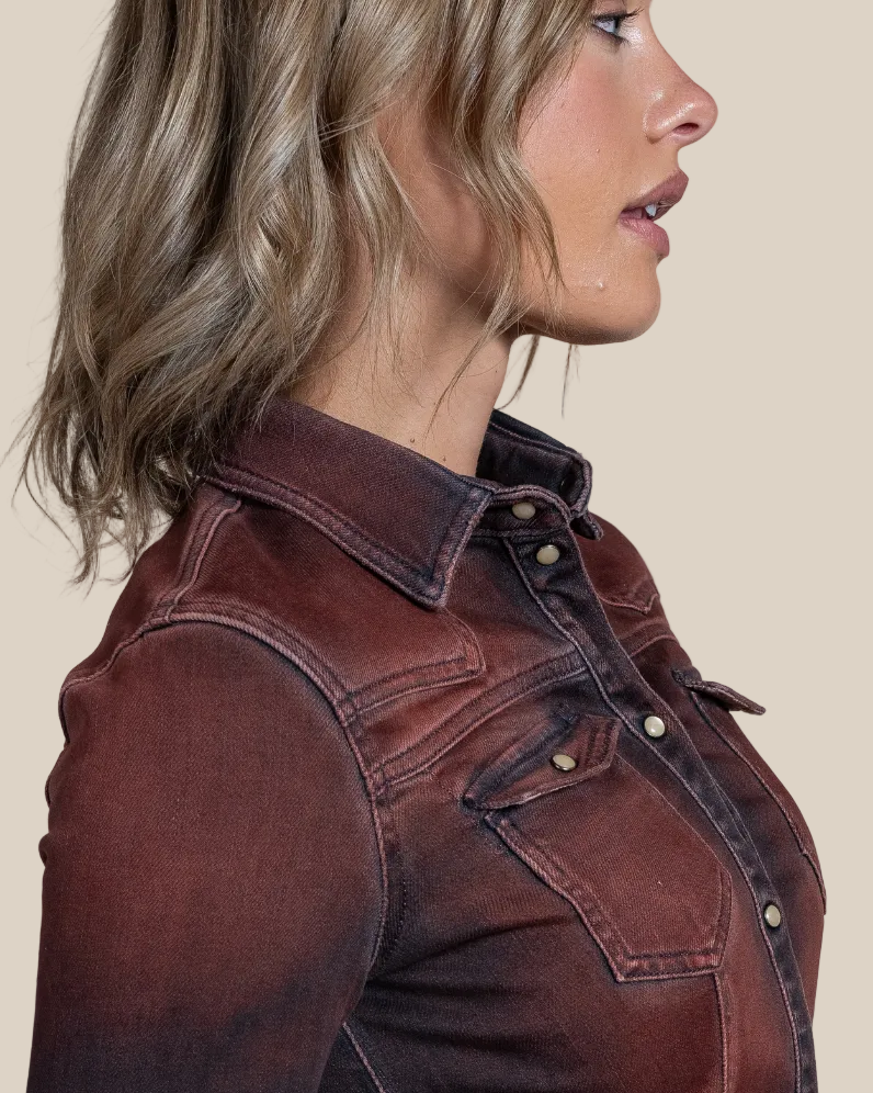 Beth Selvage Denim Shirt - Hyde Luxury Apparel