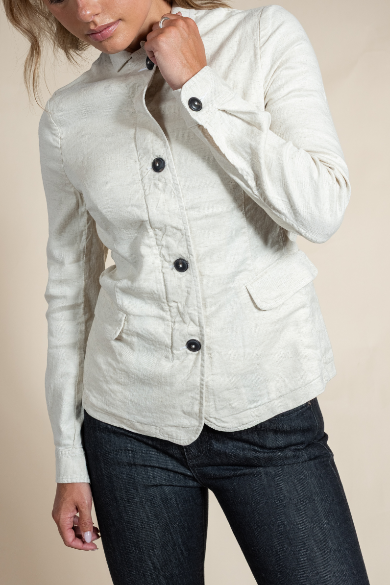 Women's Jolene Tailored Jacket – Italian Linen-Cotton Luxury Blazer