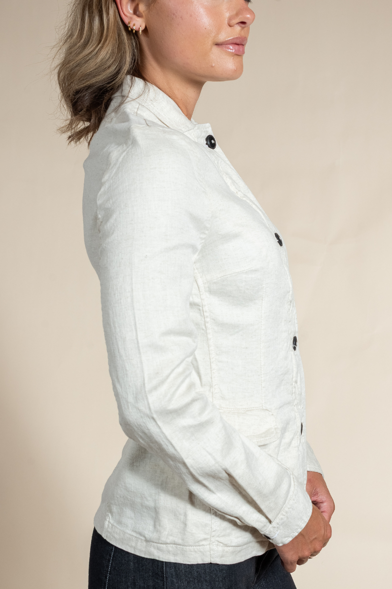Women's Jolene Tailored Jacket – Italian Linen-Cotton Luxury Blazer