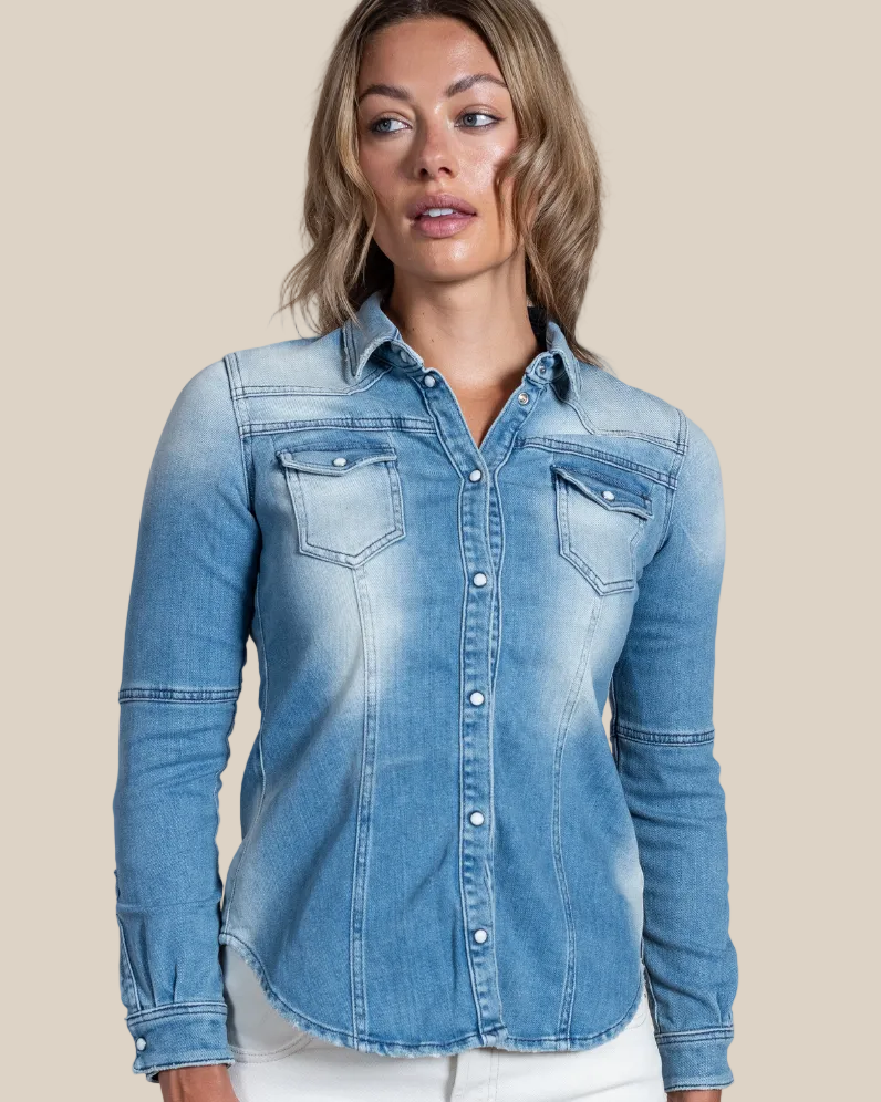 Beth Selvage Denim Shirt - Hyde Luxury Apparel