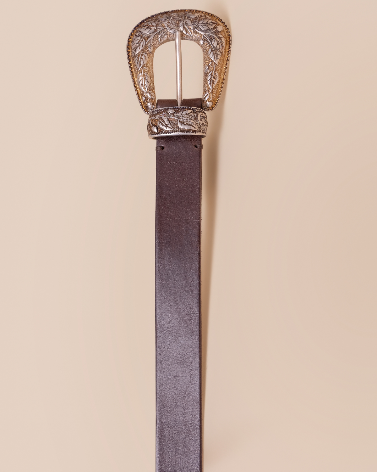 HYDE Vesper Engraved Belt — Espresso Italian Leather | Women's Luxury Western Belt