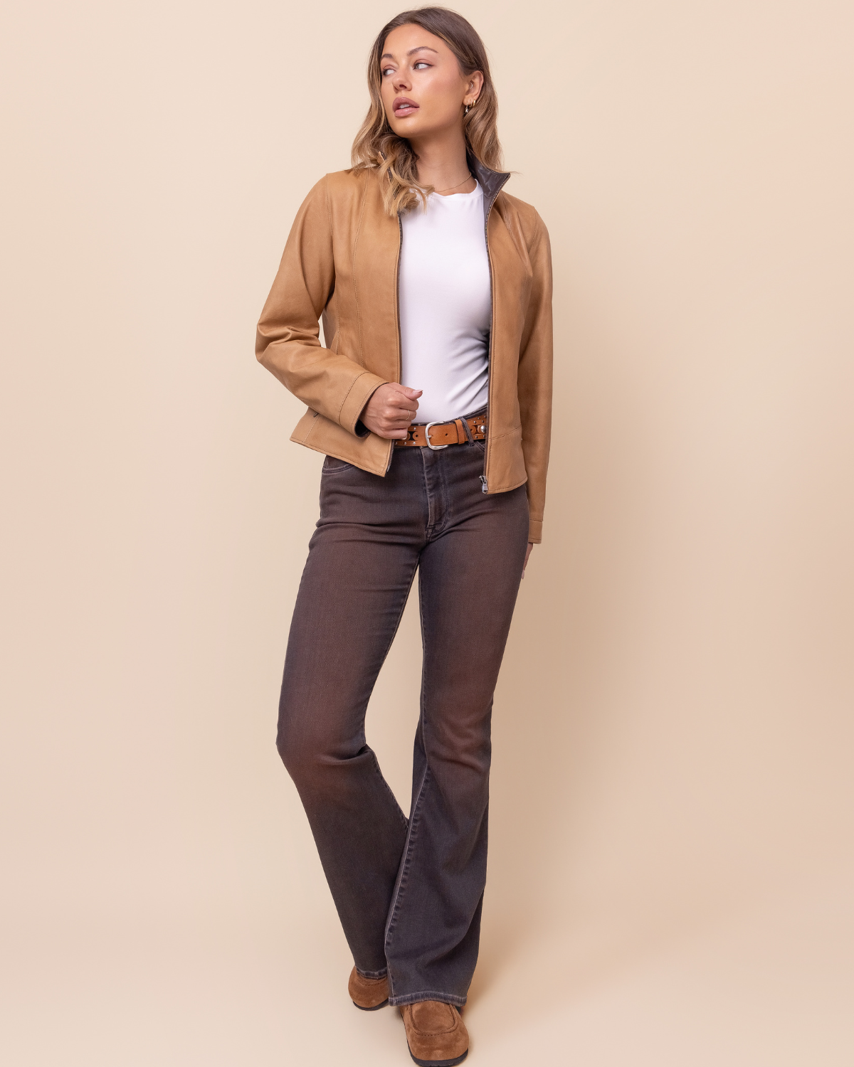 styled look — rubber sole and backless loafer silhouette