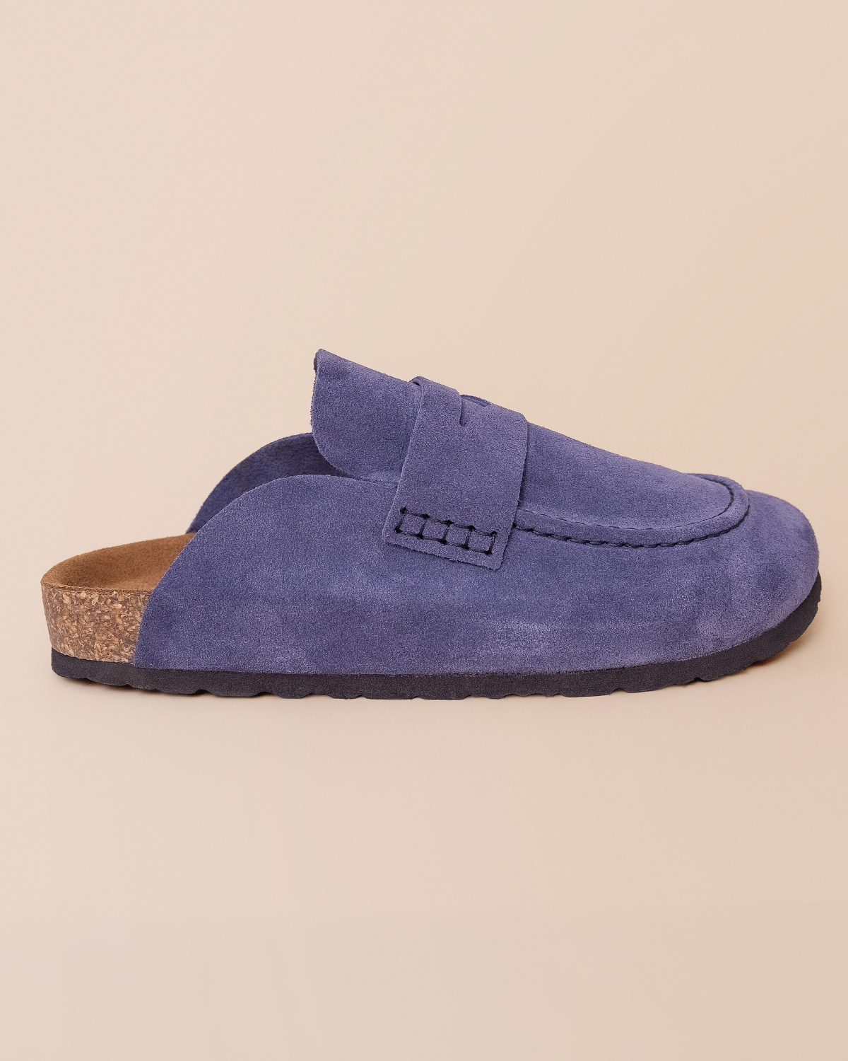 ide profile — backless silhouette and penny strap in Mediterranean blue