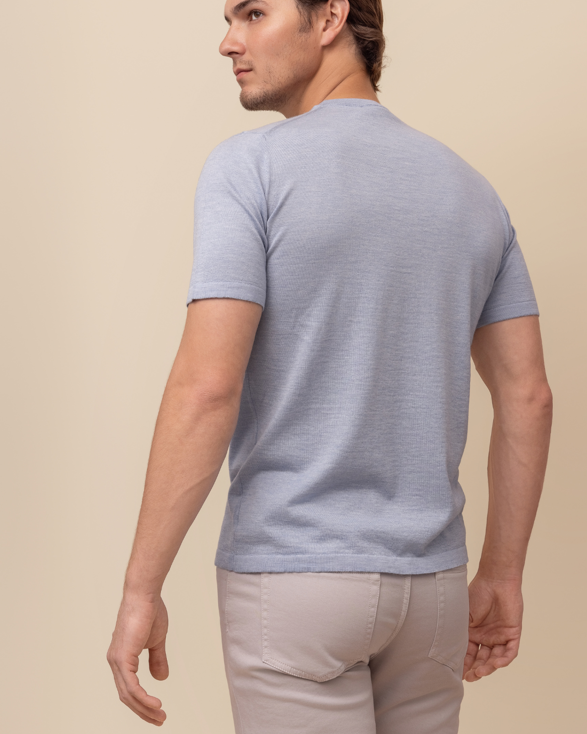 Cortona Sky Blue by HYDE — fine-gauge Italian knit and crew neck detail