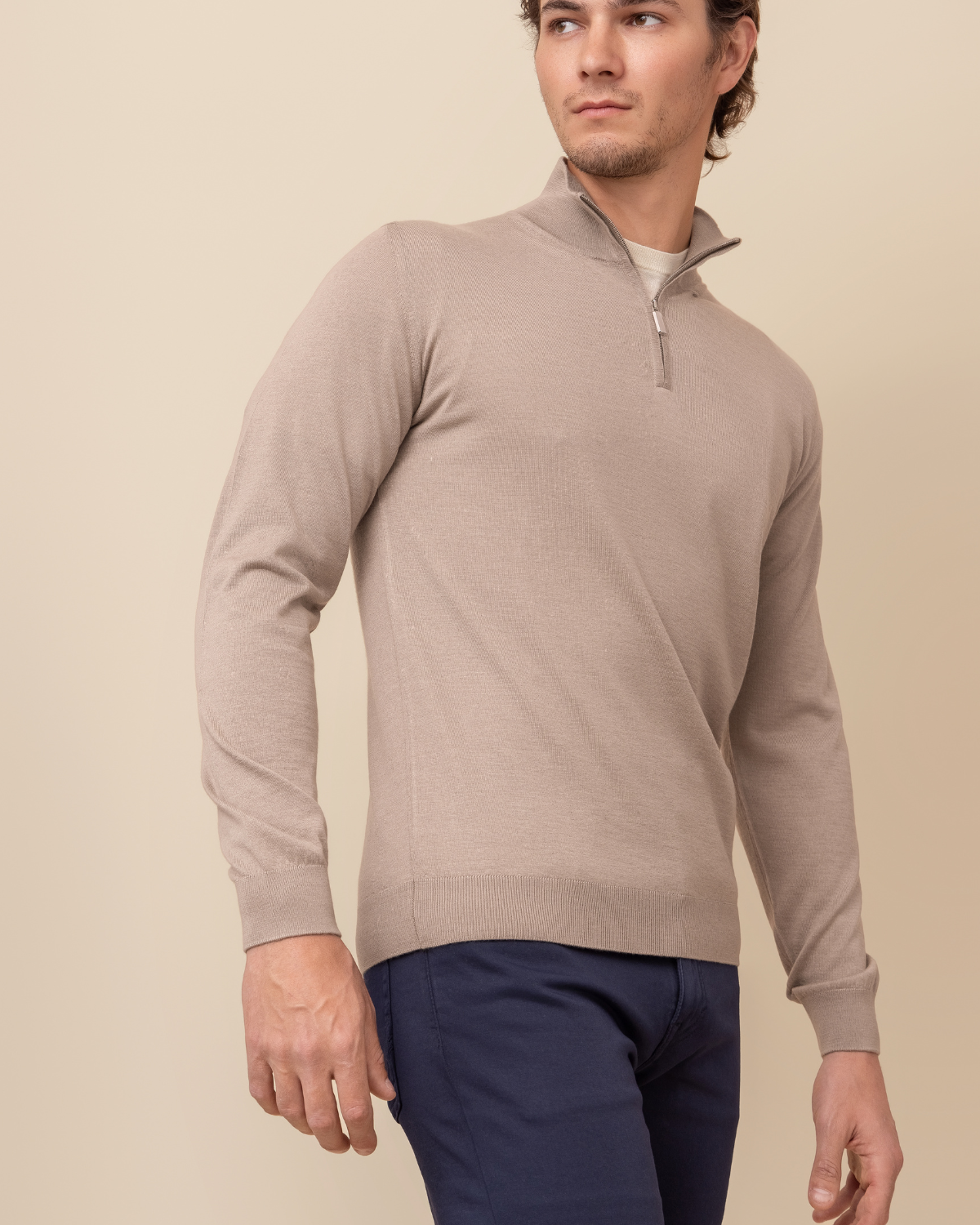 HYDE Valdoro Cashmere Silk Quarter-Zip Sweater