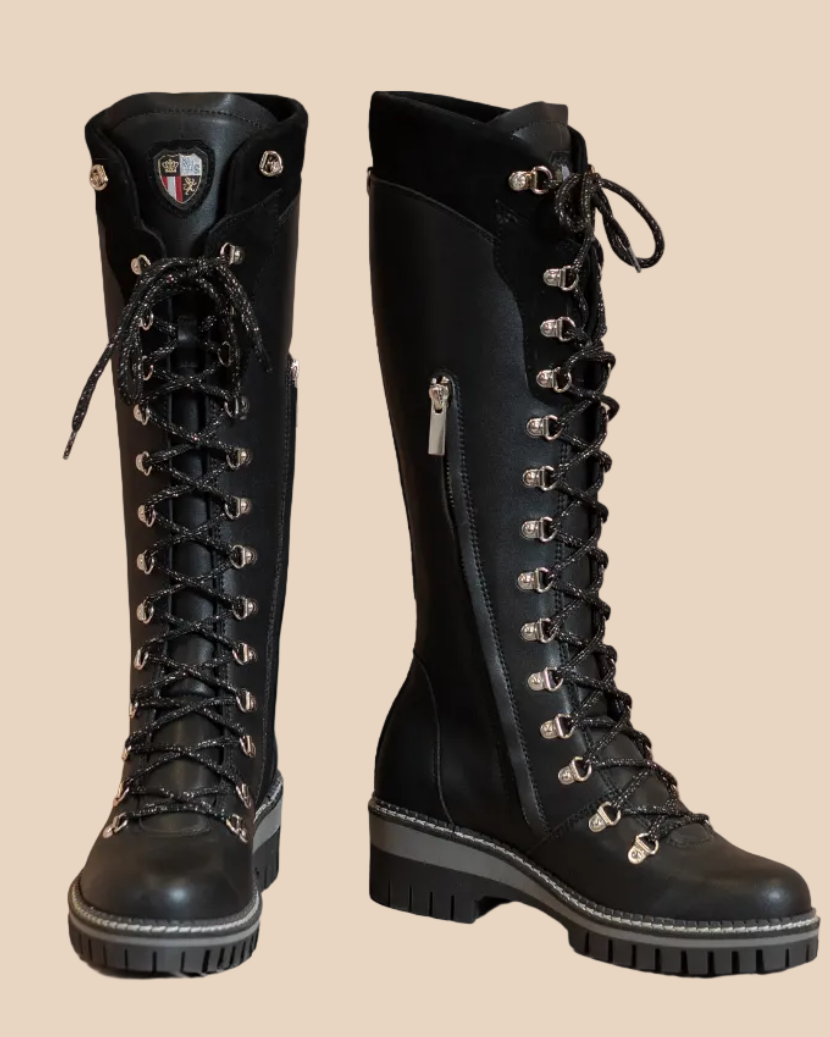 HYDE Nero Vitello Tall Leather Boot — Black Knee-High | Women's Luxury Italian Boot