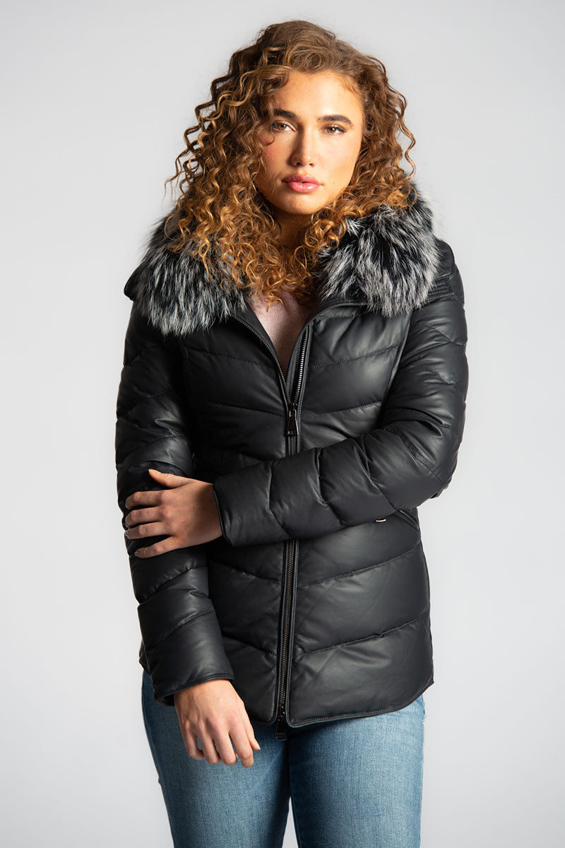 Italian Nappa Ovine Leather Down Jacket