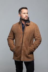 Men's Merino Suede Shearling Zip/Button