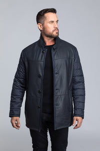 Men's 31" Navy Astrakhan Lamb Jacket