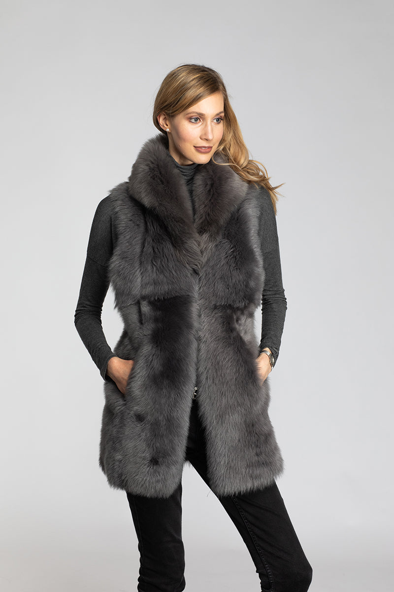 Women's Toscana Suede Reversible Shearling Vest