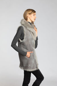Women's Toscana Suede Reversible Shearling Vest
