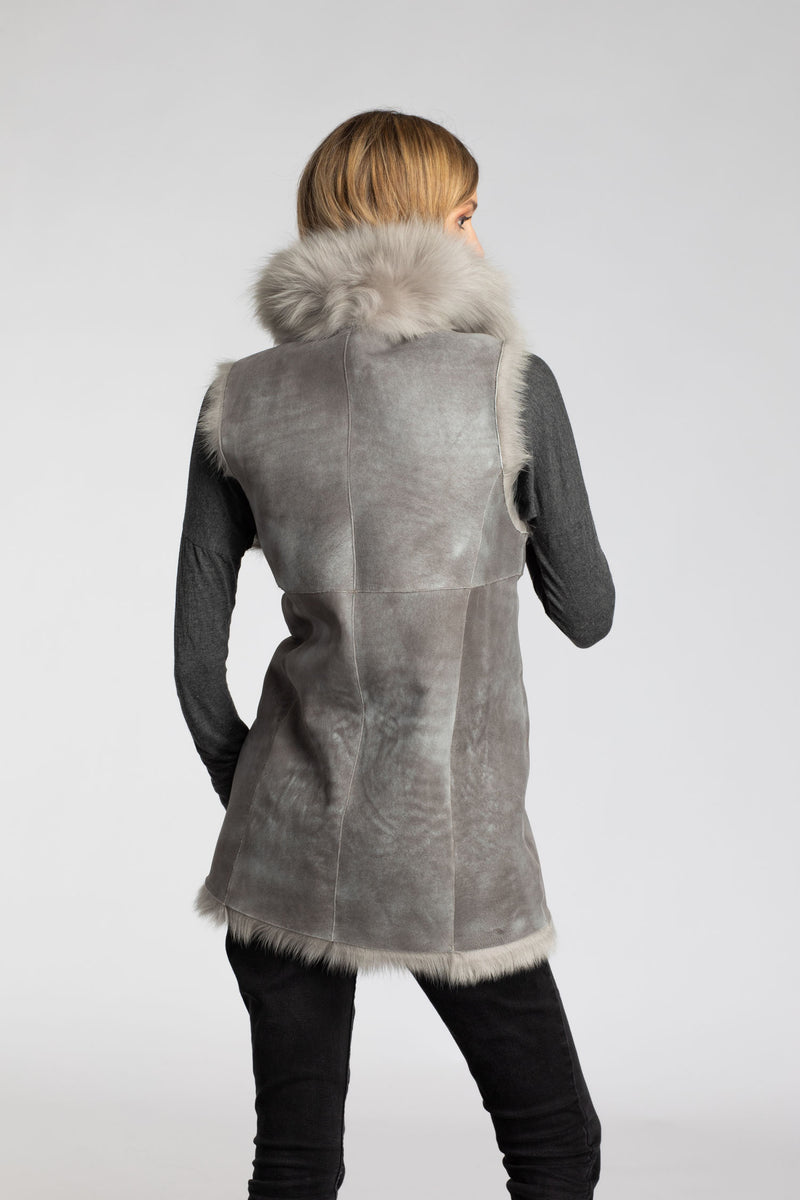 Women's Toscana Suede Reversible Shearling Vest