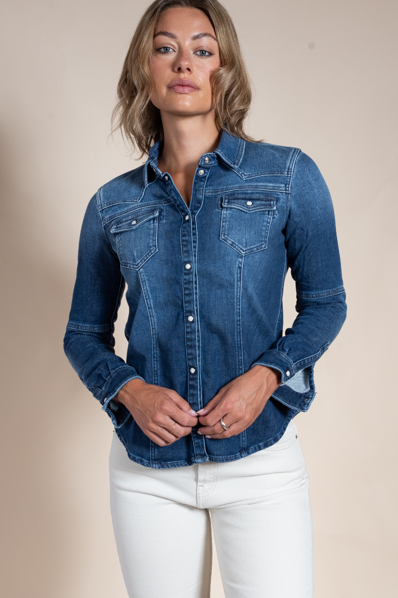 Women's Beth Selvage Denim Shirt – Italian Luxury Western Style