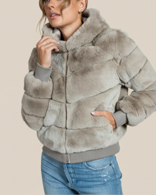 Rex Bomber Jacket with Hood in Tan- Hyde Luxury Apparel