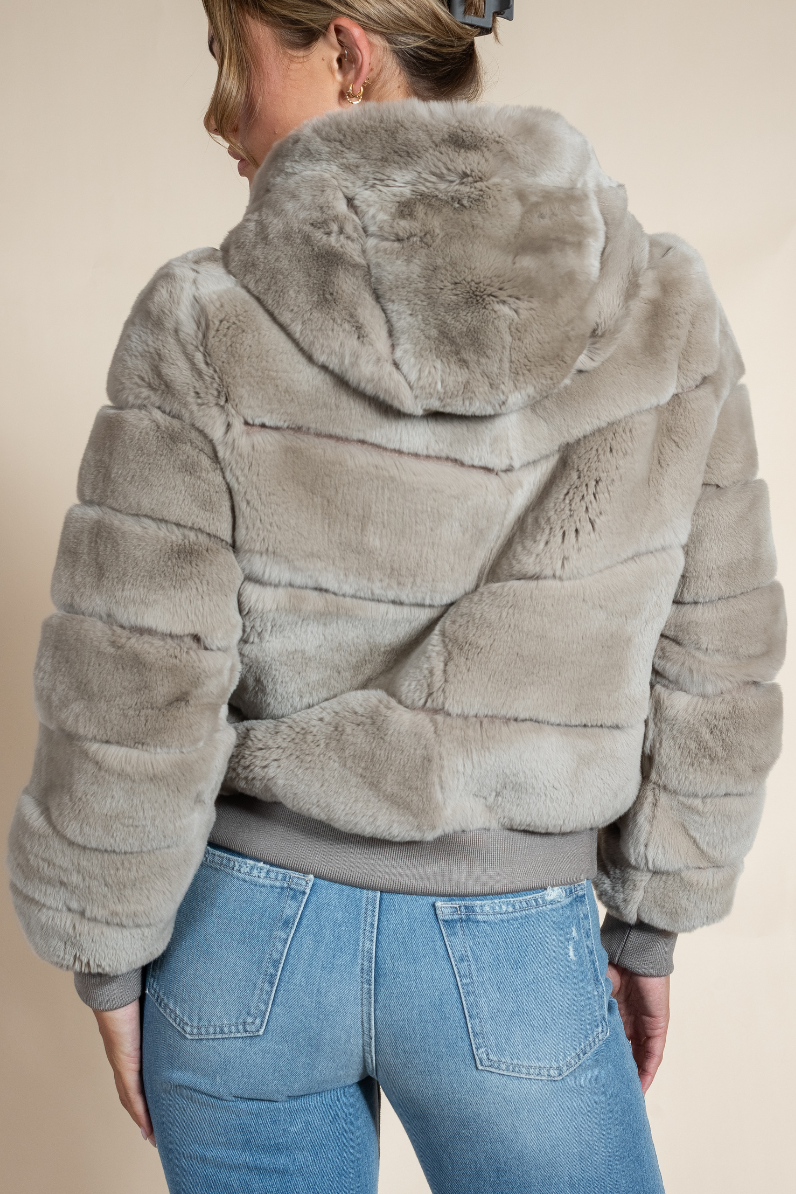 Rex Bomber Jacket with Hood in Tan- Hyde Luxury Apparel