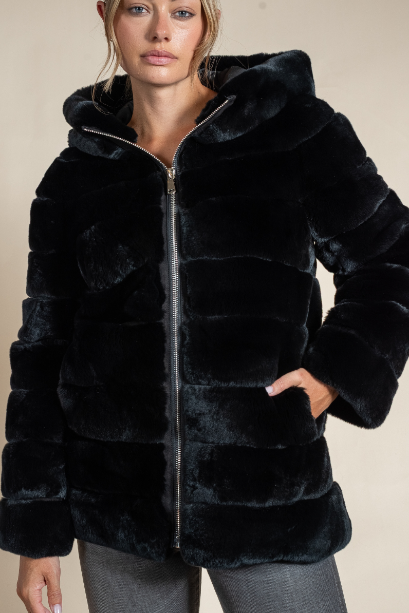Rex Fur High-Low Coat - Hyde Luxury Apparel