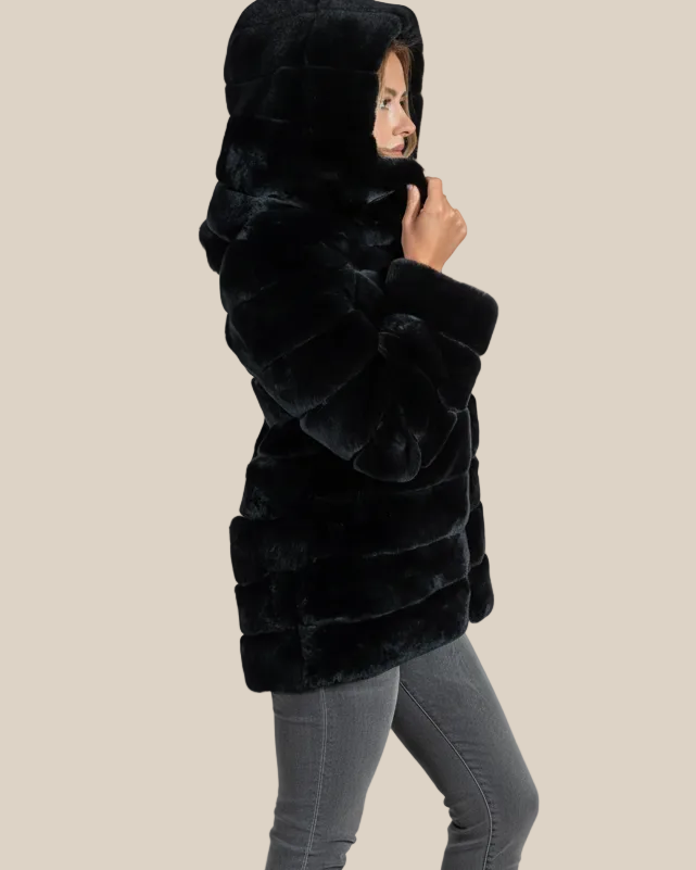 Rex Fur High-Low Coat - Hyde Luxury Apparel