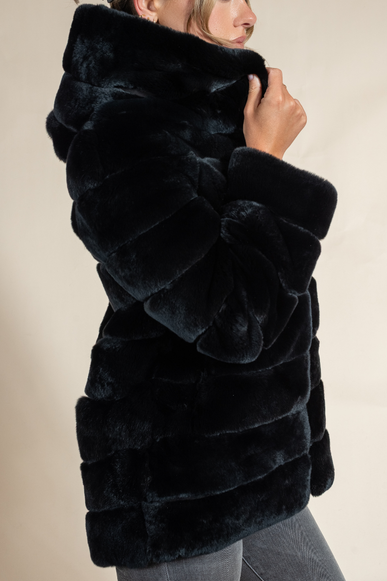 Rex Fur High-Low Coat - Hyde Luxury Apparel