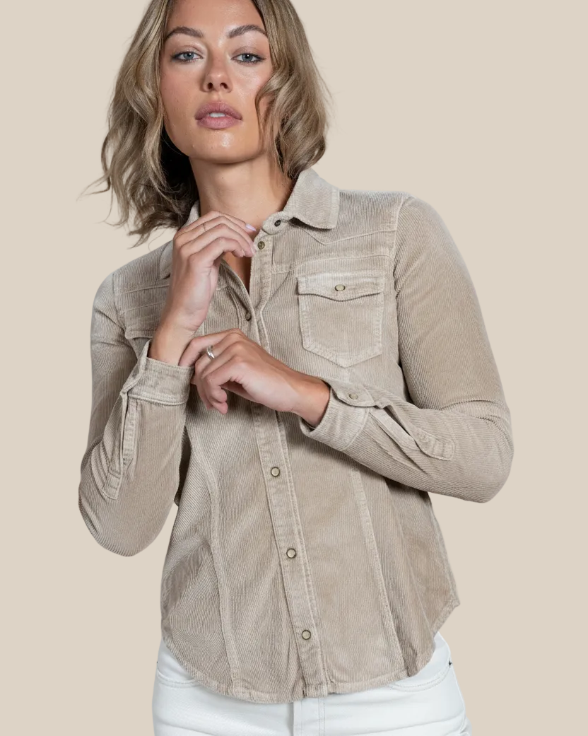 Italian Western Shirt | Luxury Selvaged Corduroy Style - Hyde Luxury Apparel