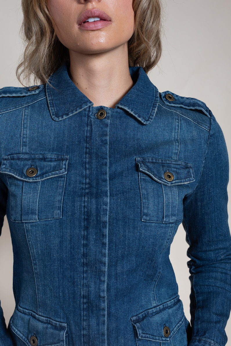 Clelia Cotton Denim Jacket - Hyde Luxury Apparel