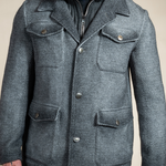 Men’s Luxury Wool-Mohair Blend Coat with Removable Knit Placket | Hyde Luxury Apparel