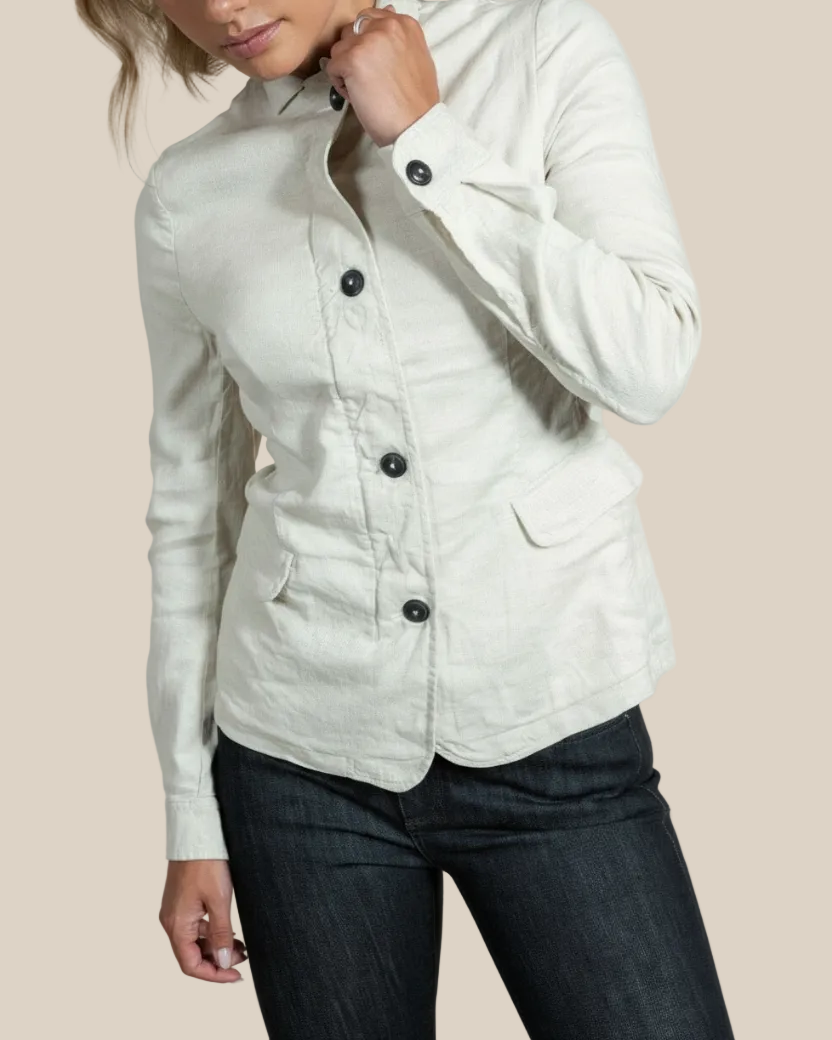 Women's Jolene Tailored Jacket – Italian Linen-Cotton Luxury Blazer