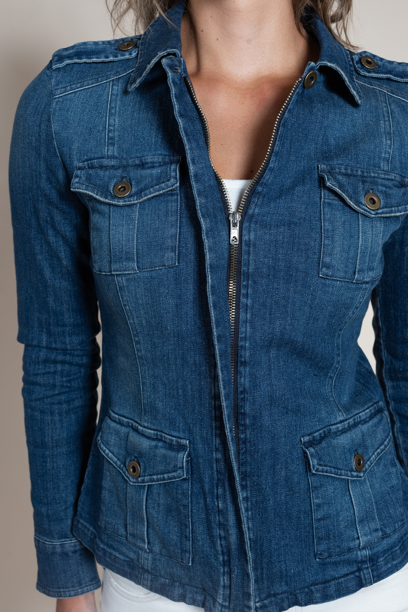 Clelia Cotton Denim Jacket - Hyde Luxury Apparel