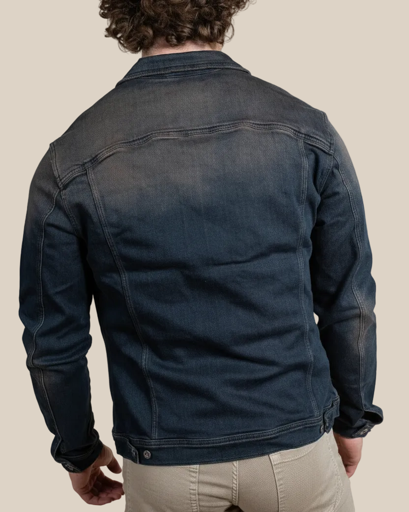 Men’s Russell Italian Cotton-Blend Western Denim Jacket in Indigo | Hyde Luxury Apparel