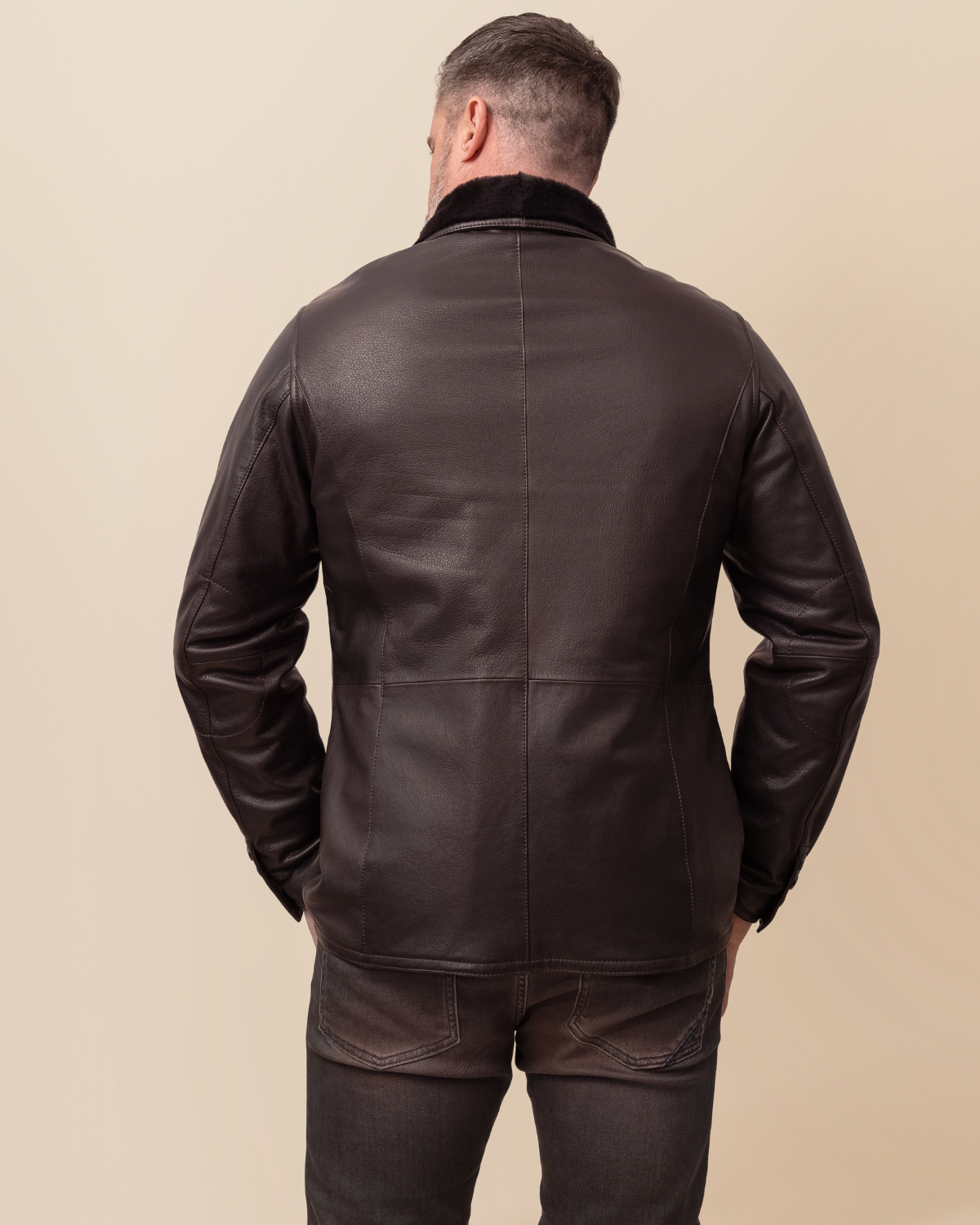 HYDE Cortina Jacket — Mocha Spanish Merino Shearling & Italian Deerskin | Men's Luxury Investment Coat