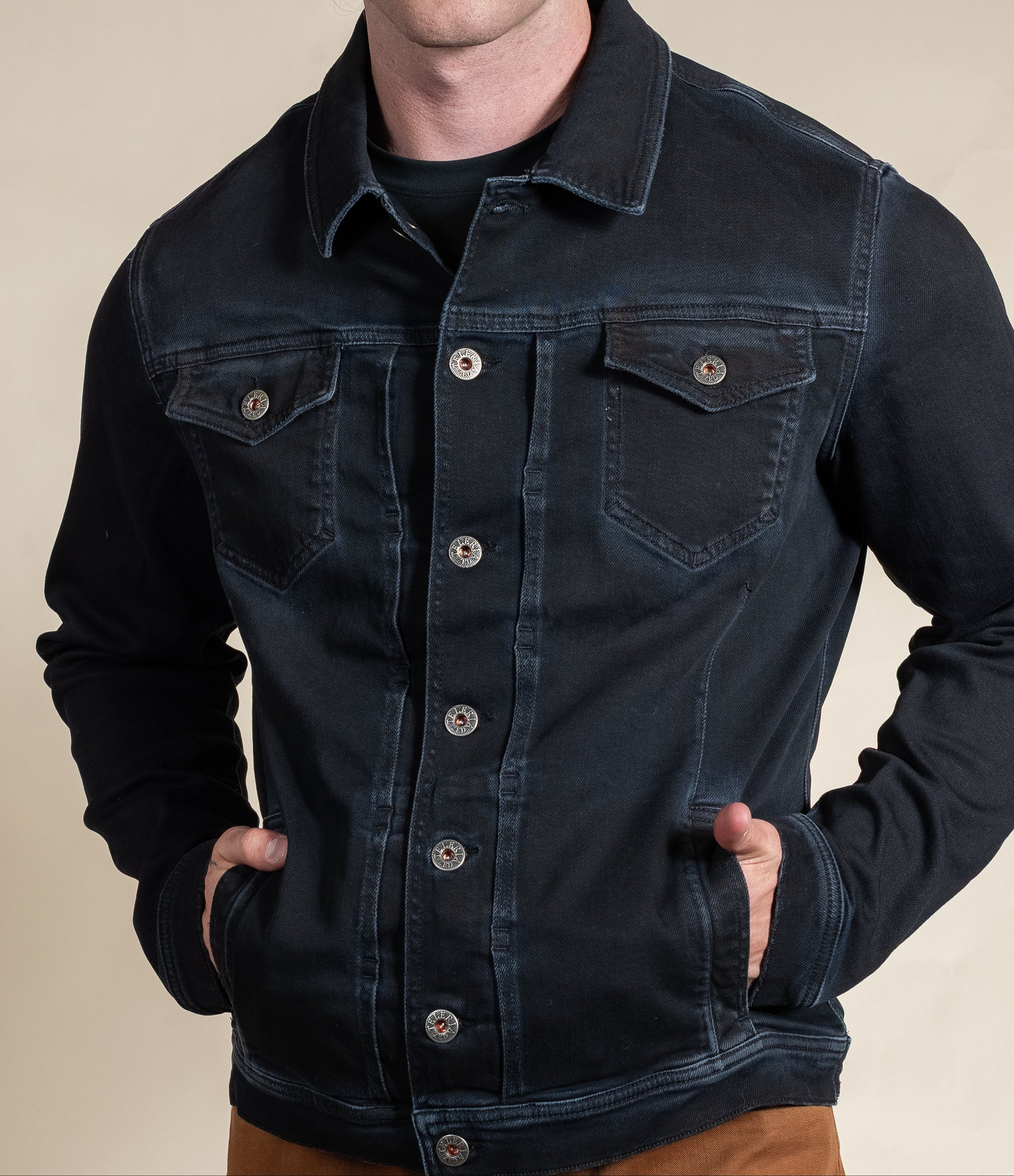 Men’s Russell Italian Cotton-Blend Western Denim Jacket in Indigo | Hyde Luxury Apparel