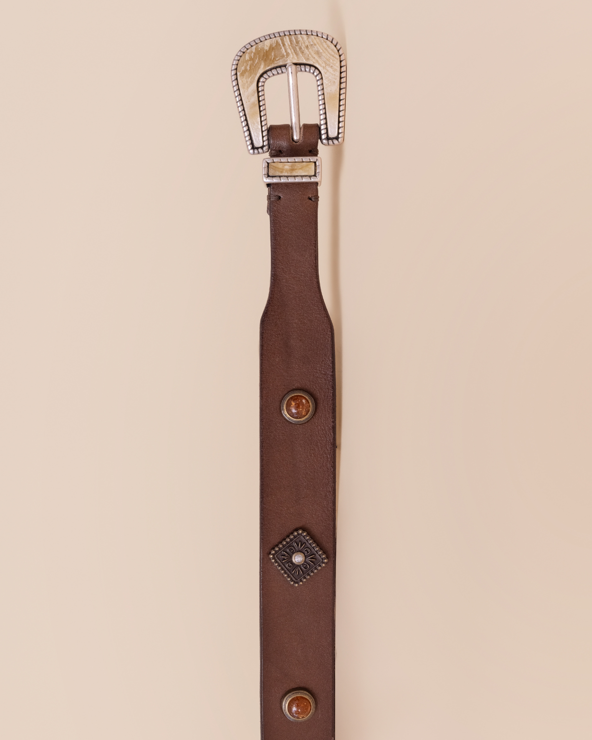 HYDE Marabella Studded Belt — Moro Brown Italian Leather | Women's Luxury Western Belt