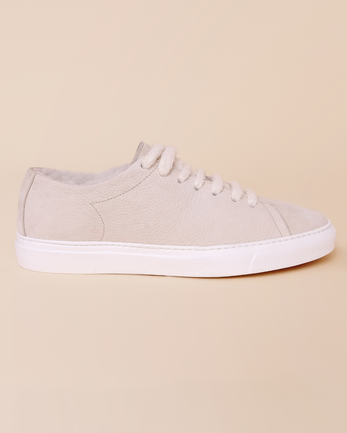 pebbled nubuck texture and rubber sole