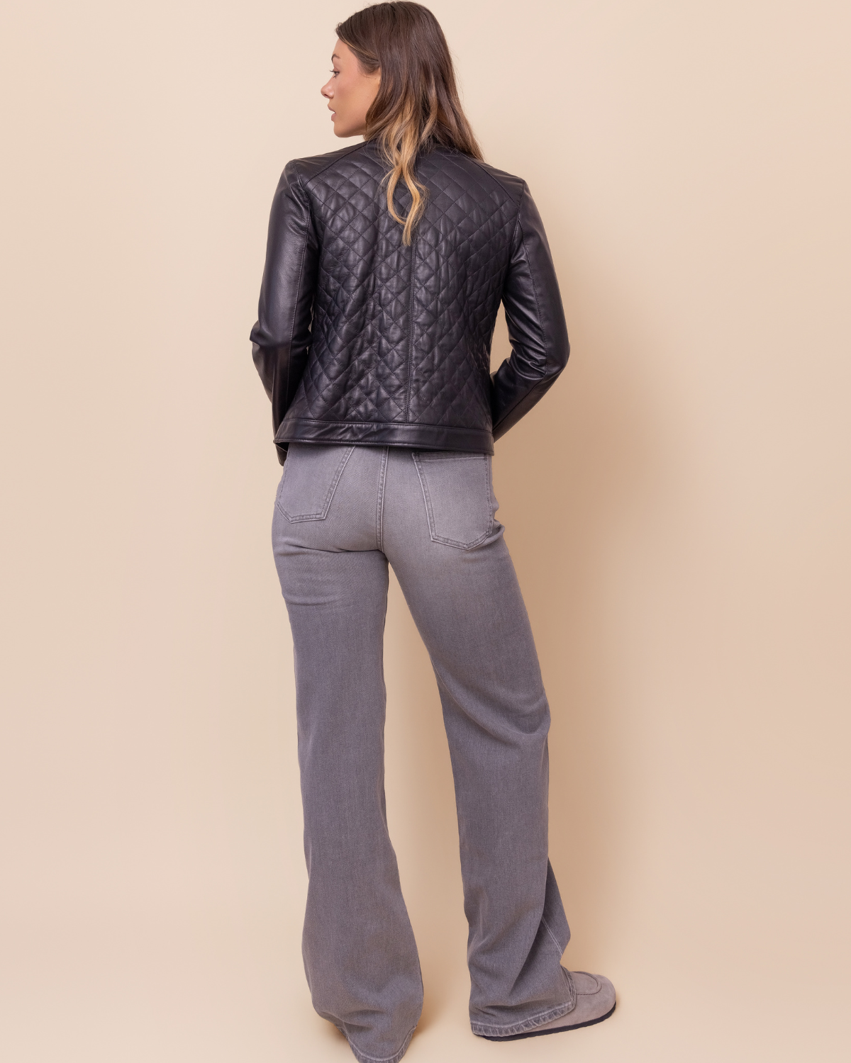CLAUD Martina Wide-Leg Denim in Stone Grey