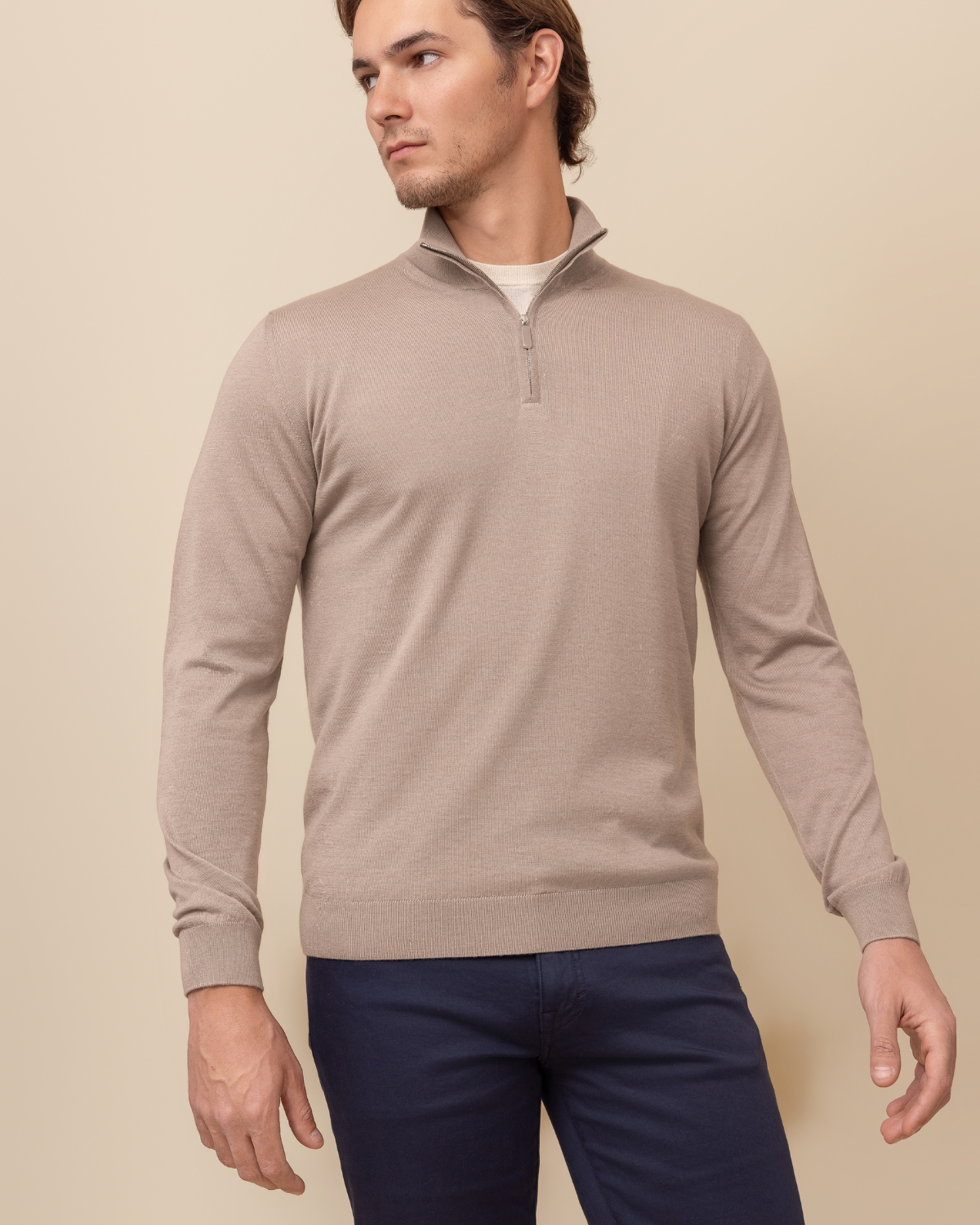 HYDE Valdoro Cashmere Silk Quarter-Zip Sweater