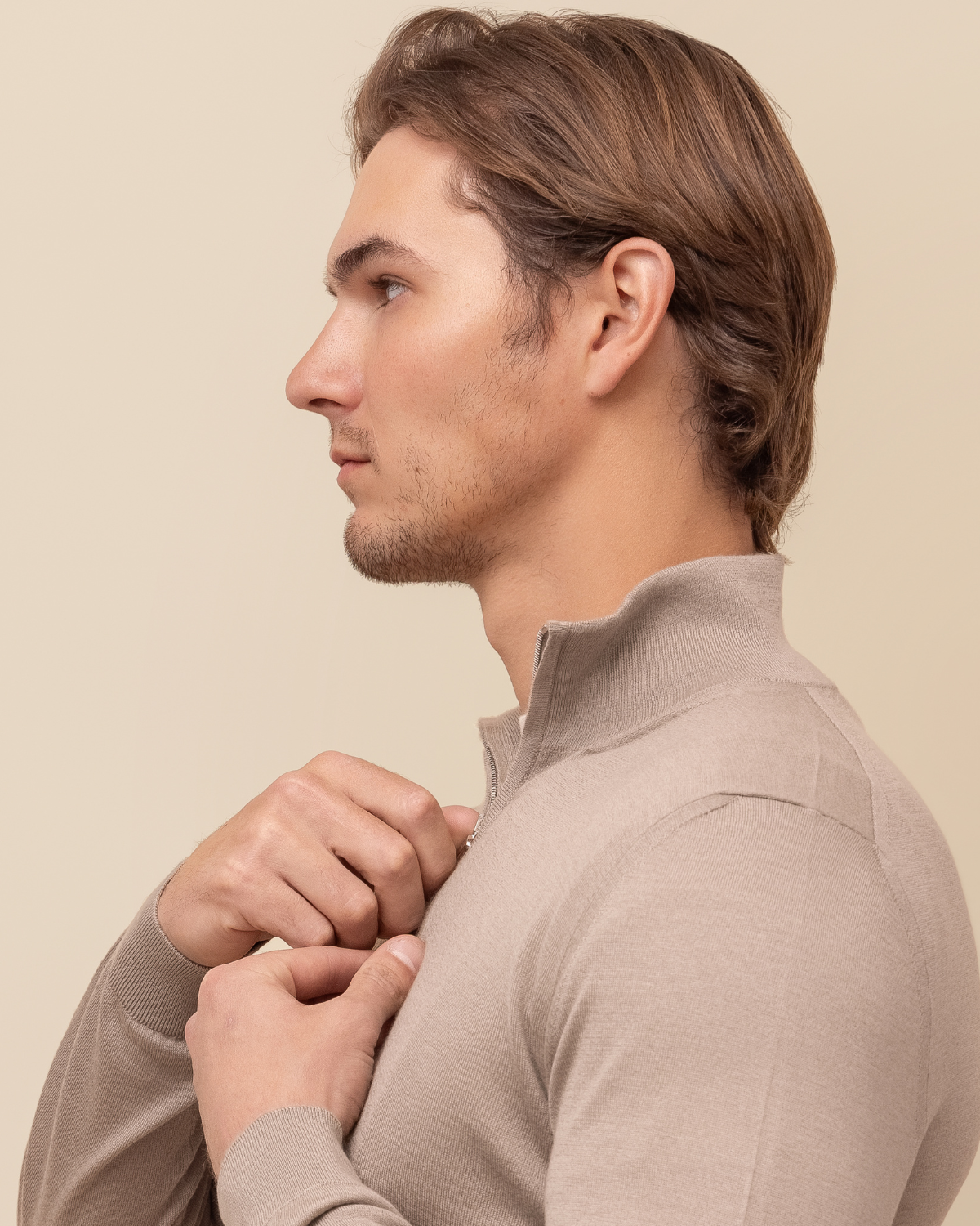 HYDE Valdoro Cashmere Silk Quarter-Zip Sweater