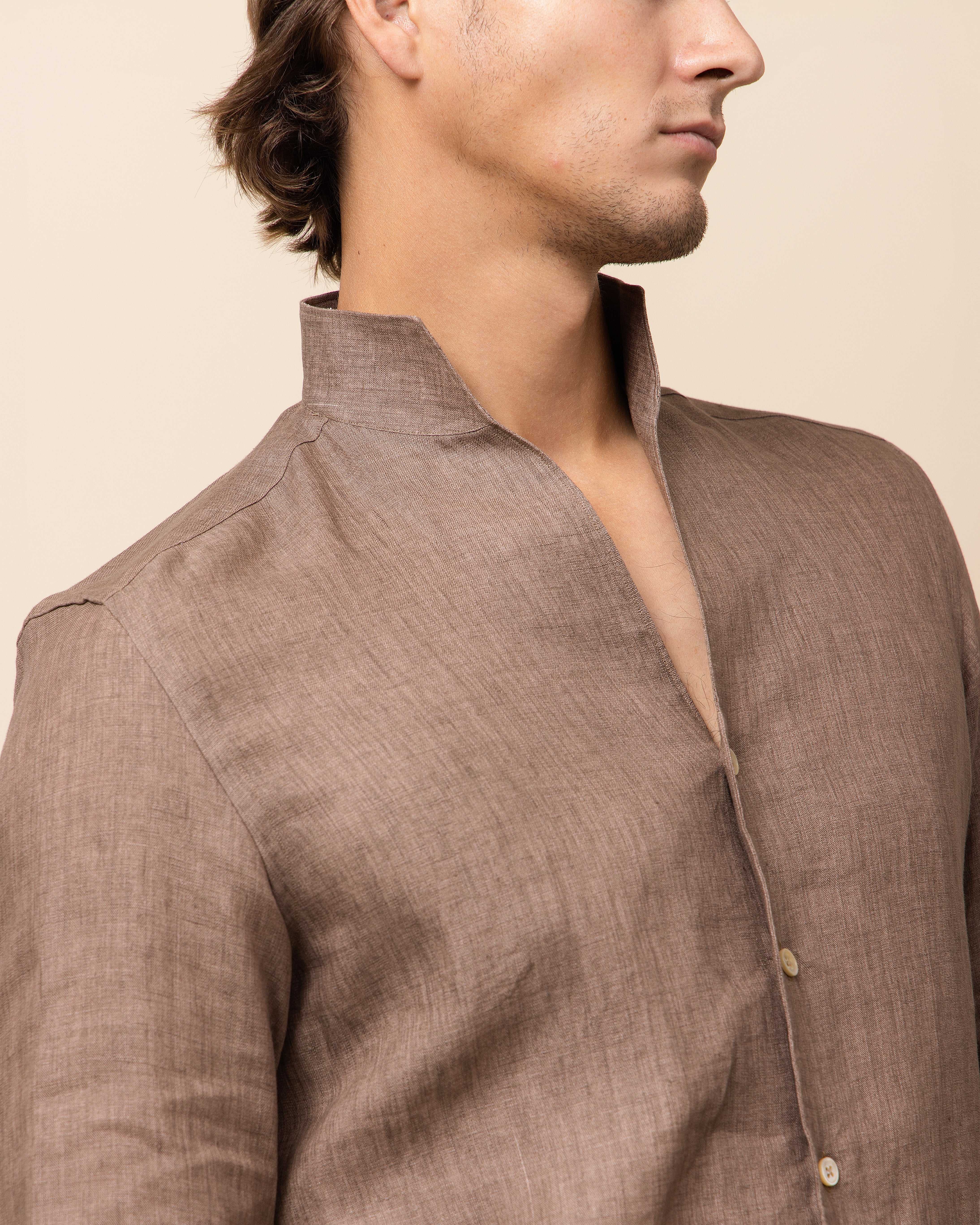 HYDE Lecce Linen Shirt, Melange Italian linen — natural slub texture and fluid drape that softens with every wear