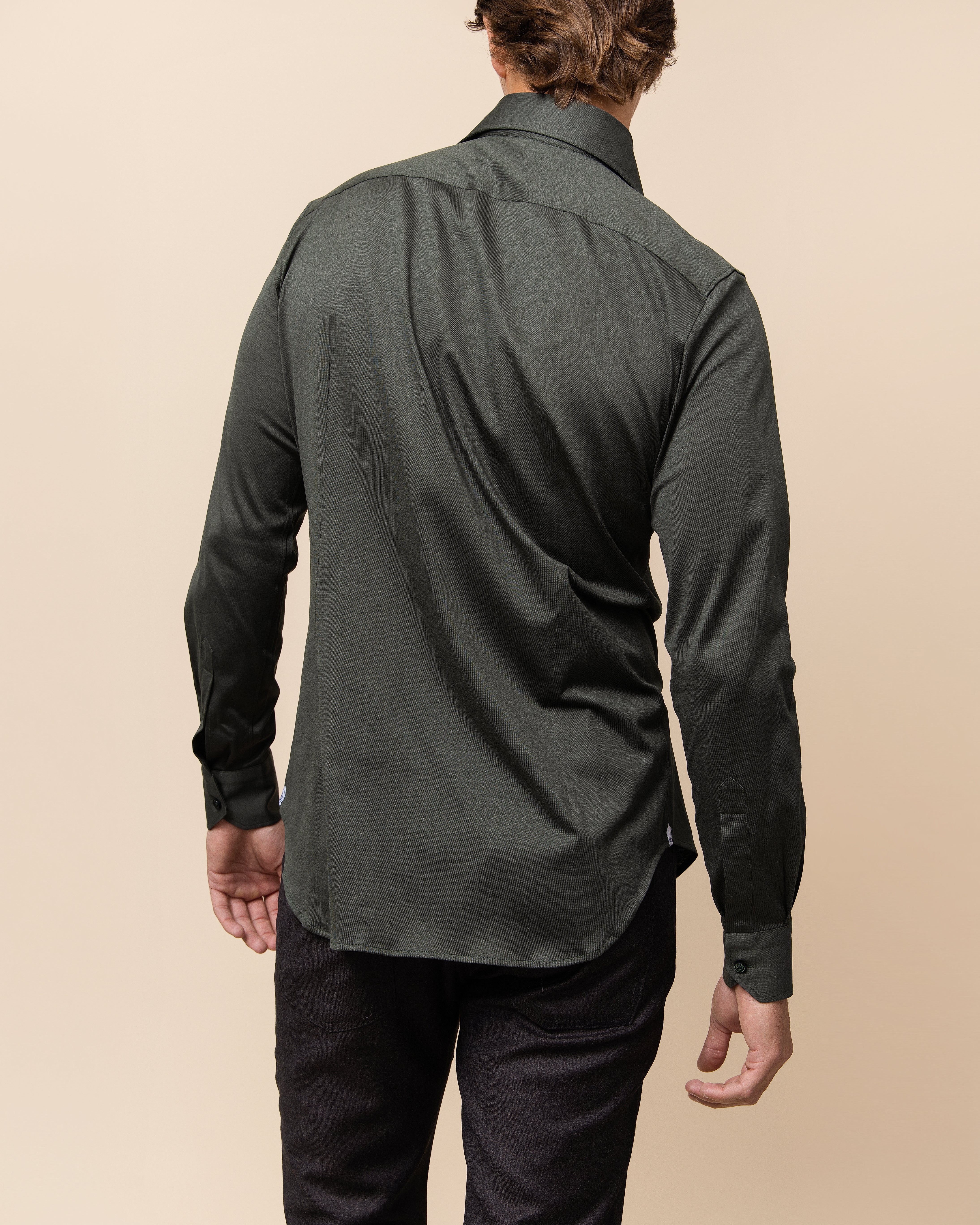 Men's HYDE Parma Knit Shirt in Forest — modern tailored fit in lightweight, breathable fine gauge Italian cotton