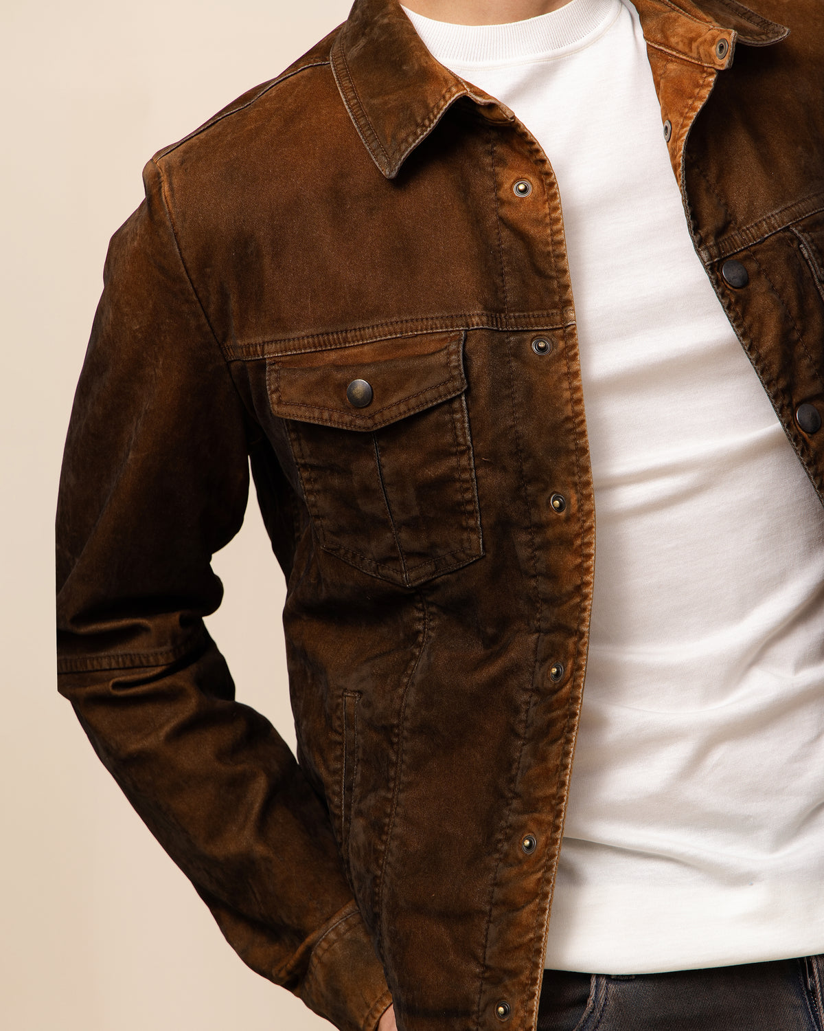 HYDE Sawyer Jacket — Ruggine | Men's Luxury Italian Cotton Trucker Jacket